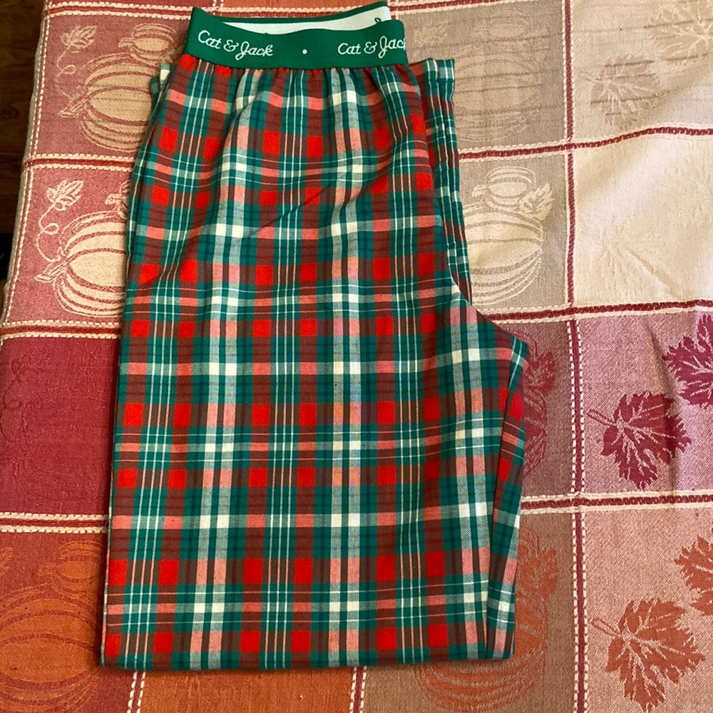 Cat & Jack unisex kids holiday pj bottoms, kids size L 12/14